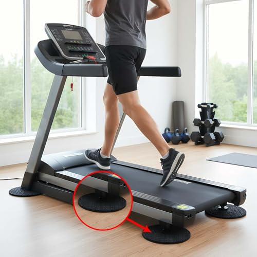 6PCS Non-Slip Treadmill Mat Pads, 4" x 4" x 0.2" Double-Sided Silicone Anti Vibration Pads for Carpet & Hardwood Floors, Noise Reduction Exercise Equipment Mats for Walking Pad, Treadmill - size: 5MM - Round - 6PCS