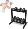 FEBTECH Heavy-Duty 2-Tier Kettlebell Rack, Gym Storage Rack for Kettlebells | Compact kettlebell rack design weight rack for home gym, steel weight storage racks organizer with secure weight holder Black
