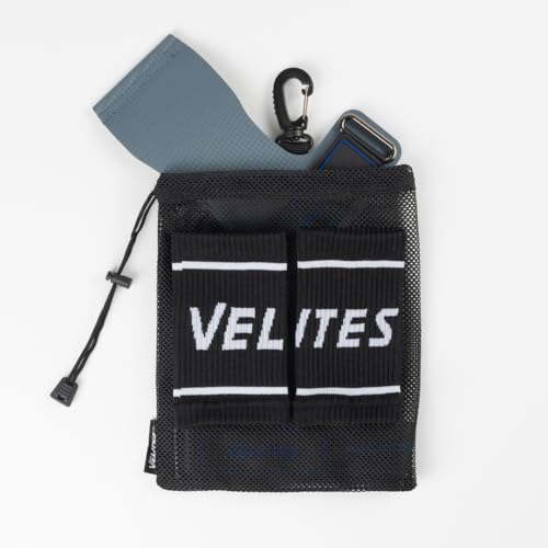 Velites - Official Crossfit® Games Quad Ultra Grips - No Chalk and Smooth Bars - Wristbands and Carry Bag Included - Pull-ups, Muscle-ups and Toes to bar - color: Grey, size: X-Large