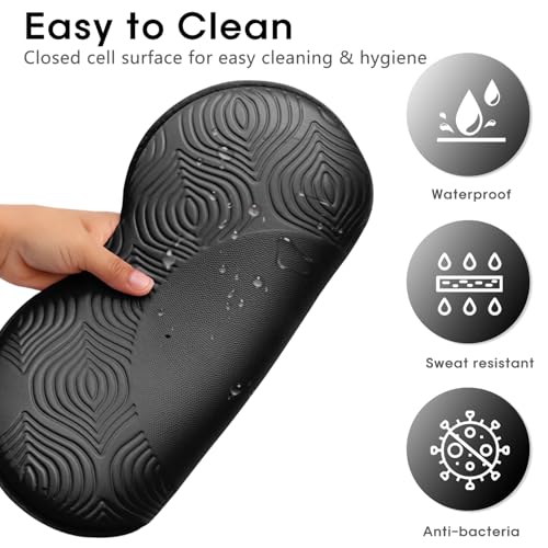 2 Pack Yoga Knee Pads Mat Set - Extra Thick Foam Kneeling Pad Cushion for Knees, Elbows, Wrists, Head - Yoga Essentials for Women Men, Non-Slip Pilates, Meditation, Floor Workouts - color: 4pcs-black+Purple