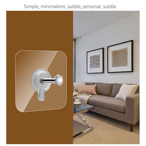 14PCS Picture Hangers Without Nails, Wall Hangers Without Nails, Adhesive Wall Hooks, to use Inside Kitchen, Bathroom, Home and Office (14mm) - style: Minimalist