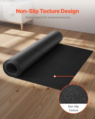 VEVOR Treadmill Mat for Carpet Floor, Exercise Equipment Mat for Treadmills, Stationary & Recumbent Bikes, High Density PVC Floor Protector Gym Mats, Waterproof and Non-Slip for Home Gym - size: 36"x 79"x 0.16"