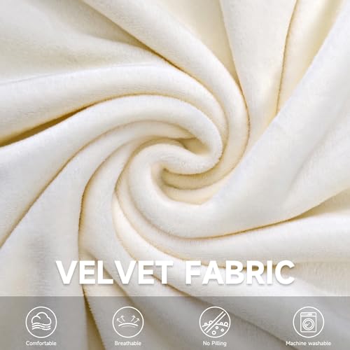Velvet Wingback Dining Chair Cover Soft Stretch Accent Chair Cover Slipcover Thick Plush Wing Back Chairs Covers Furniture Protect Washable Chairs Protector Covers for Dining Room (Beige, 2) - color: Beige