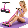 6-Tube Pedal Resistance Band with Handles, Pink | Upgraded 6-Tube, Pedal Puller for Home Workouts, Full-Body, Core Strength, Arm Training and Leg Exercises