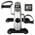 Mini Exercise Bike, AGM Under Desk Bike Pedal Exerciser Foot Cycle Arm & Leg Pedal Exerciser with LCD Screen Displays - color: Silver