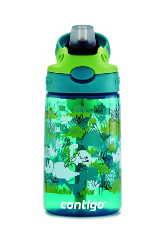 Contigo Kids Straw Water Bottle with AUTOSPOUT Lid 14oz. Dinos (Pack of 4) - color: Dinos, size: 14 oz (Pack of 4)