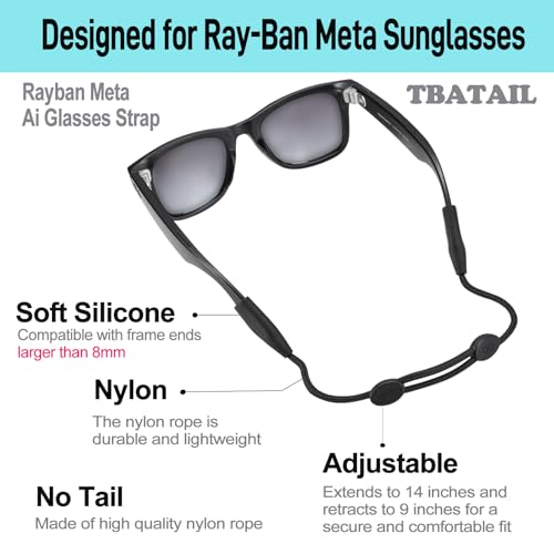 Glasses Strap for Ray-Ban Meta and Wide Frame Glasses –Adjustable Sunglasses Straps Cords for Men Women kids-Eye Glasses Holders, Eyewear Retainer Accessories-3pcs 14in Black/Brown/Blue - color: 3pcs Black/Brown/Blue