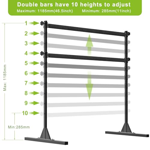 SELEWARE Height Adjustable Ballet Barre Freestanding Ballet Bar Heavy Duty Dance Bar Support Barre Movements Body Stretch Pull-ups, Sturdy Construction Never Fall Apart, Anti-Slip - color: 4 FT (Steel Crossbar with Fabric Cover, Black)