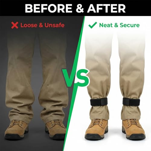 Chedin 6-Pcs Adjustable Boot Blousers & Ankle Straps,Elastic Leg Bands for Hunting,Cycling,Hiking&Outdoor Sports,Secure Boot Straps for Cowboy Boots,Workwear