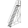 Tri-Arc RWSR115242-XR 15-Step Gateway Rear-Exit Steel Rolling Ladder with 30" Deep Top Platform, Grip Strut Tread with Handrails, 24" Wide Steps - size: 15-Step, style: Grip Strut Tread