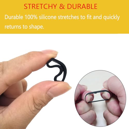 8Pack 26mm Watch Band Keeper Loops Compatible with Garmin Fenix 5X/6X/7X, Fenix 3/3 HR, Descent Mk2, Quatix, Tactix, D2 Series –Black Silicone Fastener Rings for Secure Fit