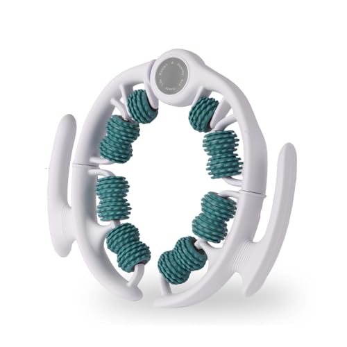 Cellulite Massage Tool Lymphatic Drainage Massager for Thighs & Legs & Buttocks, Anti Cellulite Roller with Detachable Handles Fascia Massage Tool for Contoured & Smoother Skin, White-Green - color: Green