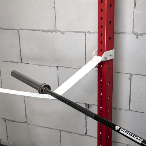 Fitvids Upgraded Adjustable Jammer Arms, Lever Arms, Monolift Attachments Rated 600 LB Per Arm, Fits Racks at All Post Sizes and Hole Sizes, Pair - style: straps-white