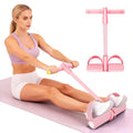 Resistance Bands with Handles 6 Tube Multifunction Tension Rope, Sit-Up Exercise Equipment with Foot Pedals and Handles，Pedal Resistance Band for Abdomen, Waist, Arm, Leg - color: Pink