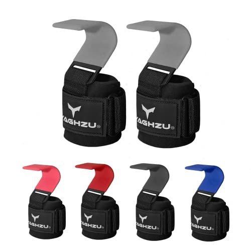 Weight Lifting Hooks, Padded Weight Lifting Straps Wrist Straps for Men and Women, Premium Deadlift Straps for Weightlifting and Powerlifting, Weight Lifting Gloves for Pull Ups - color: Gray