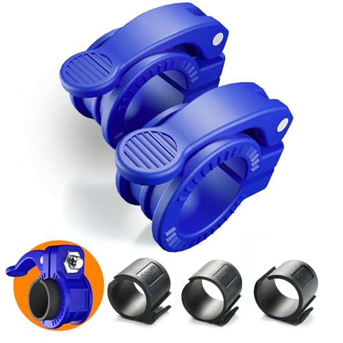 Narrow Barbell Clips 2.5cm Width for Olympic Bars, 0.9-1.18inch Adjustable Weight Clamps, Quick Release Locking Collars for Weightlifting - color: BIUE