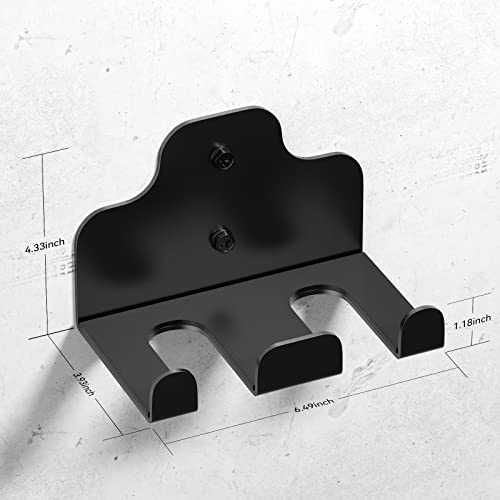 JNIHEEP Olympic Barbell Hanger,Garage Gym Bar Wall Rack,Vertical Barbell Mount Rack,Black Powder Coated,Space Saving Commercial or Home Gym Accessory,Holds Under 33mm Bar Size - color: ‎Black 2Hooks