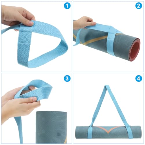 PATIKIL Yoga Mat Strap, Adjustable Yoga Mat Carrier Straps Sling Cotton Anti Slip Mat Holder Stretching Band - color: Pink