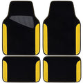 CAR PASS Waterproof Universal Fit Car Floor Mats, Car Mats Fit for SUV,Vans,sedans, Trucks,Set of 4pcs Car Carpet with Driver Heel Pad (Black and Yellow) - color: Black and Yellow