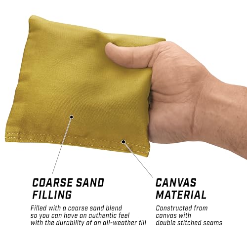 GoSports Classic Cornhole Bean Bags Set of 4-16 Colors Available - Regulation All Weather, Mix and Match - color: Gold
