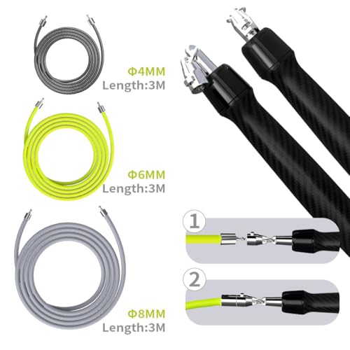 Weighted Jump Rope for Men & Women: 3-in-1 Interchangeable Weights (1/5lb, 1/4lb, 1/2lb) - 360° High-Speed Spin, Adjustable Length & Ergonomic Leather Grips for Pro Fitness, Cardio & Weight Loss