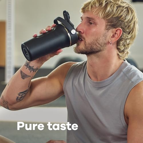 Hydro Flask Shaker Bottle – Insulated Stainless Steel Gym Bottle for Pre Workout & Protein 24 Oz Capri Blue - color: CAPRI BLUE