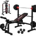 MAIDOMA Foldable 1500LBS Capacity 8 IN 1 Weight Bench Set with Leg Extension/Squat Rack/Preacher Curl, Adjustable Bench Press for Home Gym Full Body Workout (US Stock) - color: Vermeil
