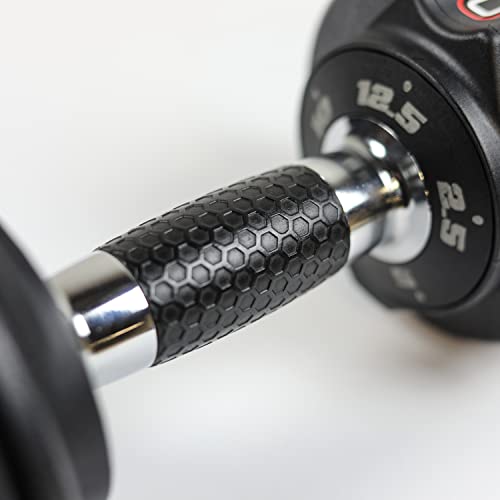 CAP ADJUSTABELL Adjustable Dumbbell Set, Premium Quick Select Adjustable Weights for Strength Training, Singles & Pairs, 12.5 LB, 25 LB & 55 LB, Round & Hex Dumbbells, Multiple Grip Handle Options - size: 12.5 lb - Honeycomb Chrome and Black Handle, style