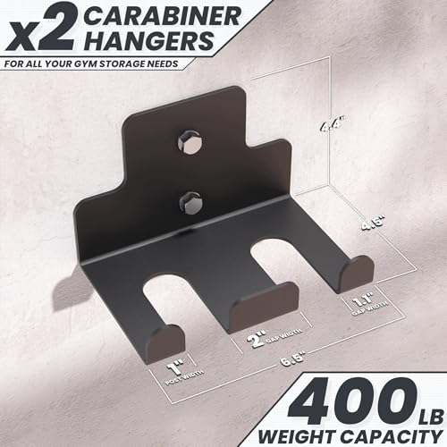 Synergee Wall Mounted Barbell Holder – Heavy Duty Gym Accessory Rack - color: c) 2 Bracket