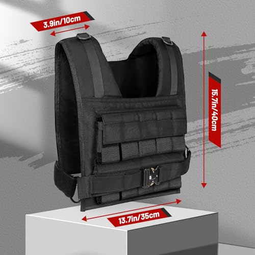 Weighted Vest Men 26lbs | 35lbs | 45lbs, Weighted Workout Vest With Removable Iron Weights, Weight Vest for Men and Women, Heavy Duty Weighted Exercise Vest for Strength Training Running Walking - size: 45lbs