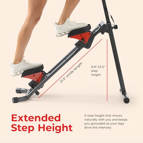 Sunny Health & Fitness Stair Stepper & Climber Exercise Equipment for Home Workout, Compact Cardio Training Machine - color: Orange