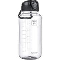 Fanhaw 32 Oz Clear Tritan Water Bottle, BPA-Free & Leak-Proof, Wide Mouth with Anti-dust Chug Lid, Reusable Plastic Bottle for Gym, Travel, School & Office, Back to School Essentials (Clear&Black) - color: Clear&Black, size: 32 Ounces