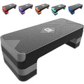 GYMMAGE Aerobic Exercise Step, Adjustable Height, | Aerobic Workout Step Platform for Exercise, 26.5" Step Deck with Adjustable Height, Women Home Gym Cardio Fitness - color: Gray