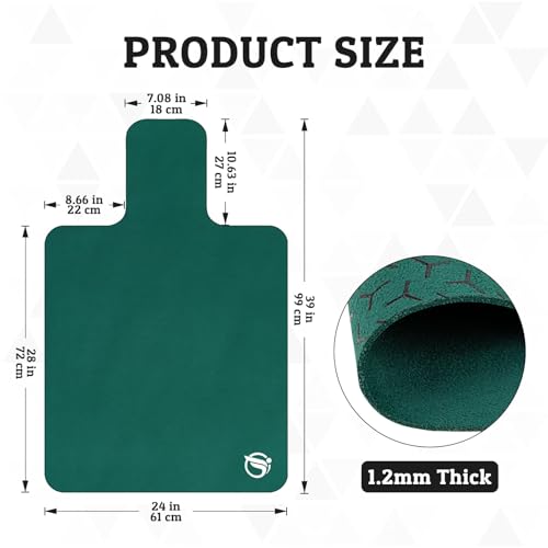 Non-Slip Pilates Reformer Mat, 1.2 mm Thick, 39 x 24 inch | Foldable Lightweight Pilates Reformer Machine Exerxise Mat Towel Cover for Gym Fitness - color: Dark Green