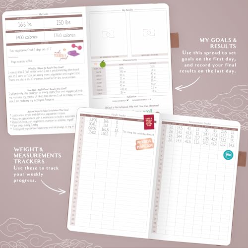 Legend Wellness Planner & Food Journal – Daily Diet & Health Journal with Exercise & Weight Loss Tracker – Nutrition Diary, 6 Months (Dark Terracotta) - color: Dark Terracotta Gold Foil, size: A5 (5.8” x 8.3”)