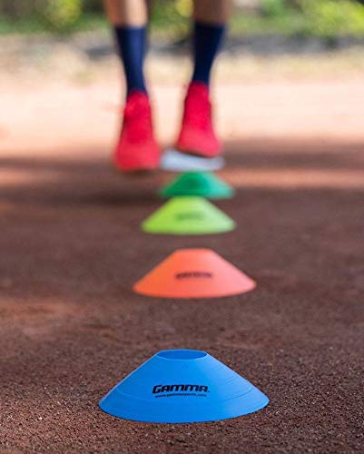 Gamma Sports Court Training Essentials, Courts Spots, Dome Cones, Disc Cones, Mini Court Lines, Pickleball Training, Tennis Training, Racquet Sports, Durable, All Levels of Play! - color: Assorted, size: 5 pack, style: Disc Cones