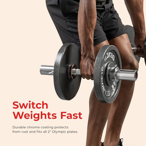 Sunny Health & Fitness Olympic Dumbbell Bars w/ 2 Ring Collars, 16-20 Inch - size: 2. 20 inch