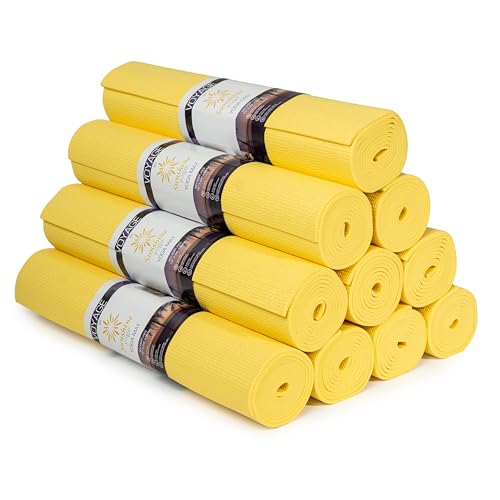 Voyage 5mm Studio Yoga Mats, 10 Pack, 72x24in - color: Yellow
