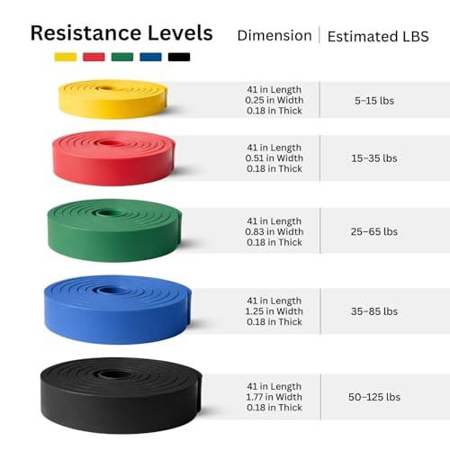 THORZA Resistance Bands Set – 5 Stackable Levels Up to 150 lbs, Workout Bands with Handles, Door Anchor & Carry Bag, Latex-Free TPE Exercise Bands – Full Body Home Gym (7-Piece Set)