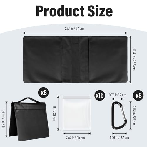 8 Packs Sandbags Weight Bags for Photo Studio, Heavy Duty Saddlebag for Canopy, Umbrella Base, Backdrop Stand, Photo Tripod, Picnic Table,Fishing Chair - size: 8 PCS