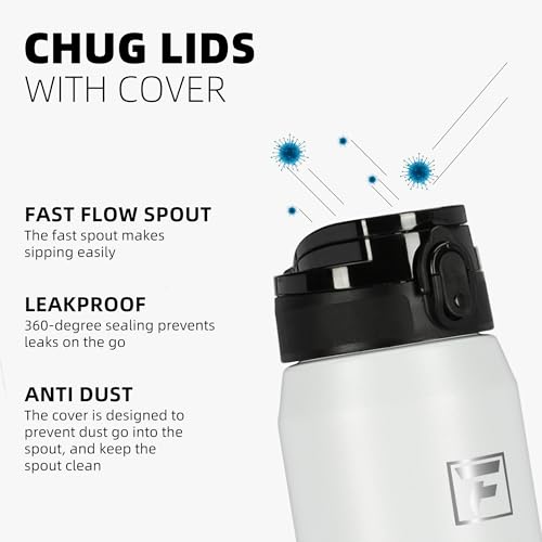 Fanhaw 24 oz Insulated Stainless Steel Water Bottle with Anti-Dust Chug Lid, Leakproof Vacuum Metal Everyday Use Bottle for Kids, Teens & Adults, Back to School Essentials (Olive Green) - color: Olive Green, style: 24 Ounces