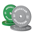 Olympic Bumper Plates, 2-Inch Rubber Weight Plates Set – Color-Coded Heavy Duty Bumper Plates for Home Gym, Strength Training & Weight Lifting - size: 70LBS SET(10LBSx2,25LBSx2)