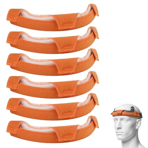 6 PCS Hard Hat Liner, Hard Hat Sweatband, Washable Hardhat Sweatband, Reusable Flame Retardant Cotton Hard Hats Sweat for Chainsaw Helmet, Hard Hats Liner Replacement, Welding Helmet - color: 6 PCS