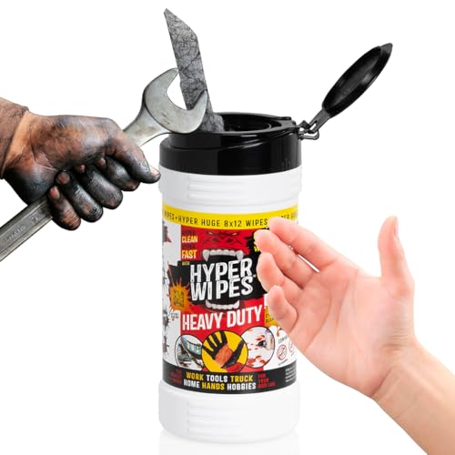 Juniper CLEAN Hyper Wipes, 2 Pack Heavy Duty Hand & Tool Cleaning Wipes, 8"x12" Multi-Surface Cleaning Wipes, Degreasing, All Purpose Cleaner, Mechanic, Work Wipes, 180 Count Canister - size: 90 Count (Pack of 2)