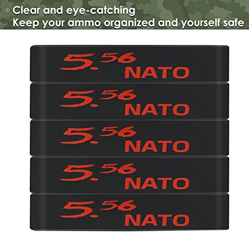 Aolamegs 5/10 Pack Magazine Bands - 5.56 Nato, 300 Blackout, 300 Subsonic, .223 Remington, .308 Winchester, 7.62x39 Magazine Marking Band, Durable Silicone Ammo Caliber Bands for Magazine Identification (2 Colors) - color: 5.56nato-blackred(10pcs)