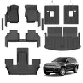 Floor Mats Custom for Jeep Grand Cherokee L 2021-2025 2026 Captain Chair(Only for 6-Seater w/o 2nd Row Armrest) TPE All Weather Cargo Liner with Backrest Mat & Door Sill Guards Accessories, Black - size: For Jeep Grand Cherokee L 6-Seater 2021-2025