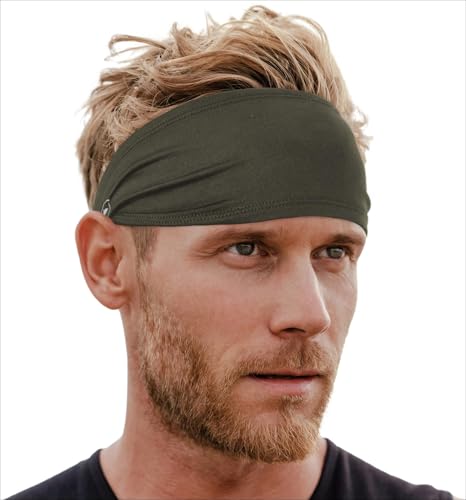 Tough Headwear Mens Headband | Sweat Headbands for Men Women Working Out Running Sports – Athletic Sweat Band Exercise - color: (1 pack) Forest Green
