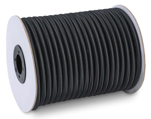 Marine Grade Bungee Cords Heavy Duty Outdoor - Bungee Cord Roll - 100% Stretch Elastic Cord and Absorbent Bungee Shock Cord for Kayak Deck, Camping, Crafting (3/8" x 100ft) - size: 3/8" x 100ft