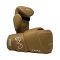 RIVAL Boxing RB50 Intelli-Shock Compact Bag Gloves, Hook and Loop Closure - Soft Inner Lining, Multi-Layered Foam Padding - color: Brown, size: Small