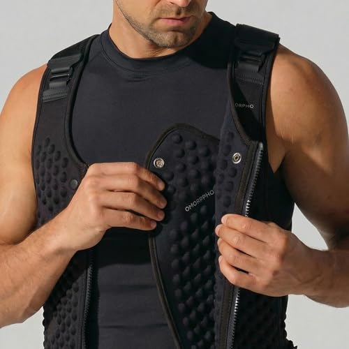 OMORPHO Men’s 20 lb G-Vest Icon Bundle adjusts from 10 lb to 20 lb with included G-Pack weight panels. Low-profile, fully adjustable comfort fit for walking, hiking, running, and training. - color: Black
